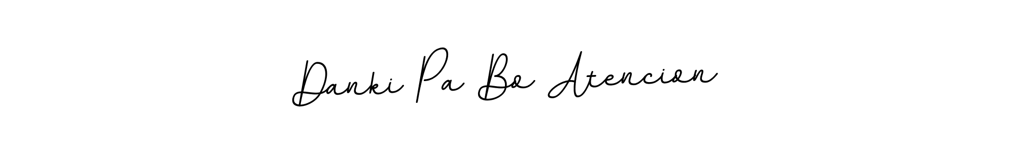 It looks lik you need a new signature style for name Danki Pa Bo Atencion. Design unique handwritten (BallpointsItalic-DORy9) signature with our free signature maker in just a few clicks. Danki Pa Bo Atencion signature style 11 images and pictures png