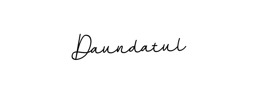 Use a signature maker to create a handwritten signature online. With this signature software, you can design (BallpointsItalic-DORy9) your own signature for name Daundatul. Daundatul signature style 11 images and pictures png