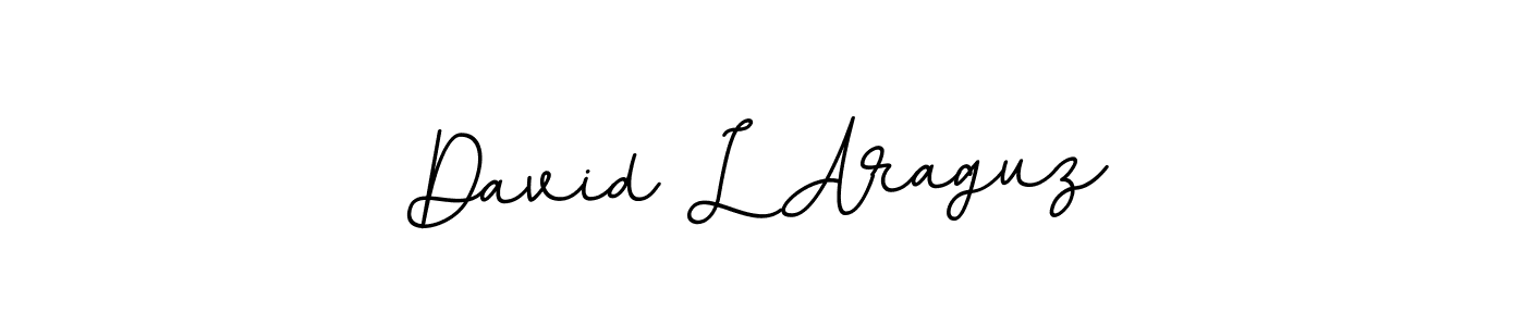 The best way (BallpointsItalic-DORy9) to make a short signature is to pick only two or three words in your name. The name David L Araguz include a total of six letters. For converting this name. David L Araguz signature style 11 images and pictures png