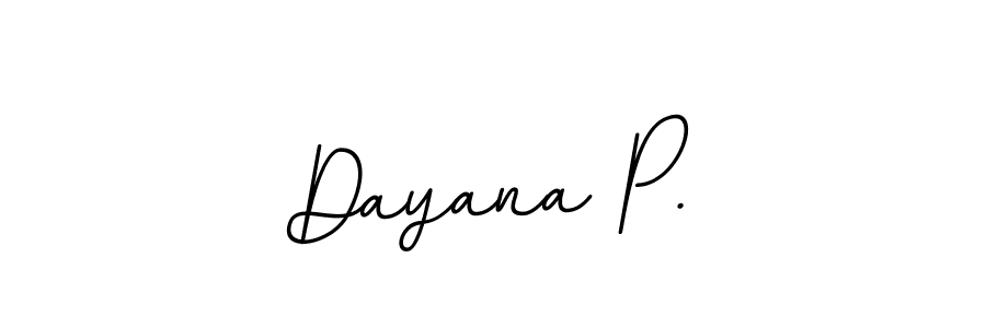 Use a signature maker to create a handwritten signature online. With this signature software, you can design (BallpointsItalic-DORy9) your own signature for name Dayana P.. Dayana P. signature style 11 images and pictures png