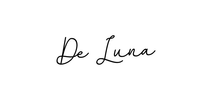 Design your own signature with our free online signature maker. With this signature software, you can create a handwritten (BallpointsItalic-DORy9) signature for name De Luna. De Luna signature style 11 images and pictures png