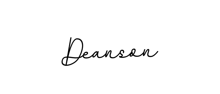 Make a beautiful signature design for name Deanson. With this signature (BallpointsItalic-DORy9) style, you can create a handwritten signature for free. Deanson signature style 11 images and pictures png