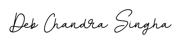 The BallpointsItalic-DORy9 typeface gives name Deb Chandra Singha a refined look. Suitable for certificates, diplomas, and official verification. Deb Chandra Singha signature style 11 images and pictures png
