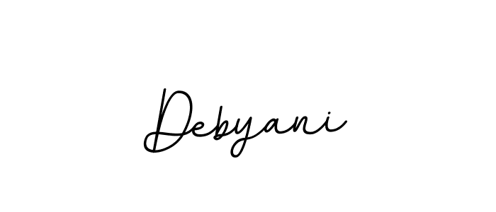 Use a signature maker to create a handwritten signature online. With this signature software, you can design (BallpointsItalic-DORy9) your own signature for name Debyani. Debyani signature style 11 images and pictures png