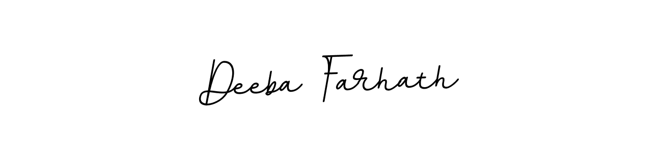 The best way (BallpointsItalic-DORy9) to make a short signature is to pick only two or three words in your name. The name Deeba Farhath include a total of six letters. For converting this name. Deeba Farhath signature style 11 images and pictures png