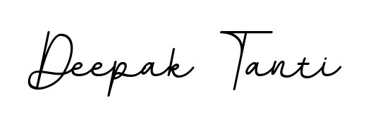 A sleek calligraphic signature for name Deepak Tanti utilizing BallpointsItalic-DORy9 styling. Great for adding personal signatures to photos and art. Deepak Tanti signature style 11 images and pictures png