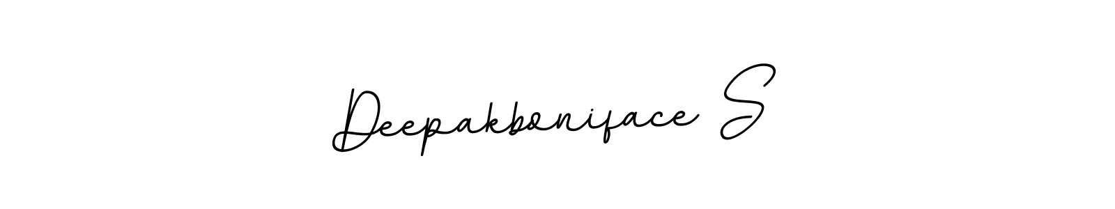 The best way (BallpointsItalic-DORy9) to make a short signature is to pick only two or three words in your name. The name Deepakboniface S include a total of six letters. For converting this name. Deepakboniface S signature style 11 images and pictures png