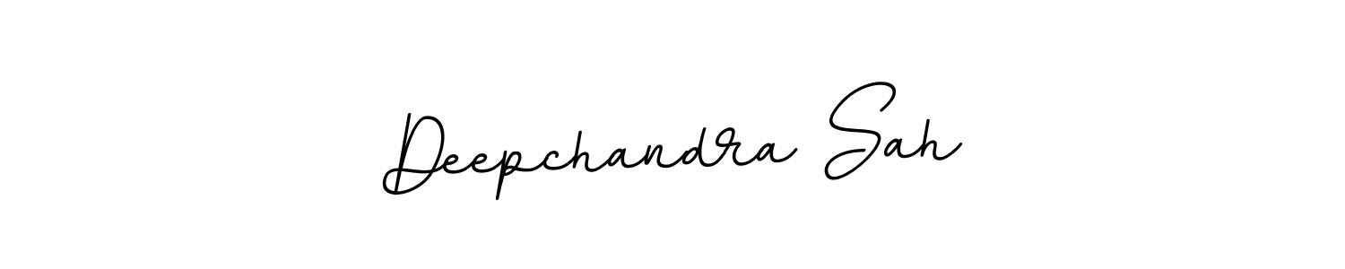 The best way (BallpointsItalic-DORy9) to make a short signature is to pick only two or three words in your name. The name Deepchandra Sah include a total of six letters. For converting this name. Deepchandra Sah signature style 11 images and pictures png