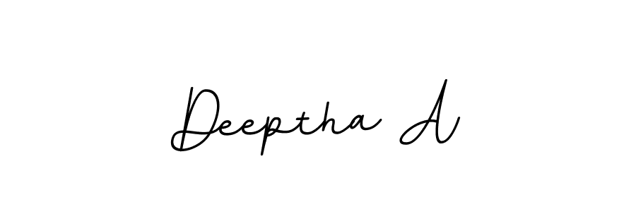Design your own signature with our free online signature maker. With this signature software, you can create a handwritten (BallpointsItalic-DORy9) signature for name Deeptha A. Deeptha A signature style 11 images and pictures png