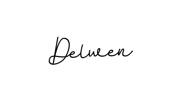How to make Delwen name signature. Use BallpointsItalic-DORy9 style for creating short signs online. This is the latest handwritten sign. Delwen signature style 11 images and pictures png