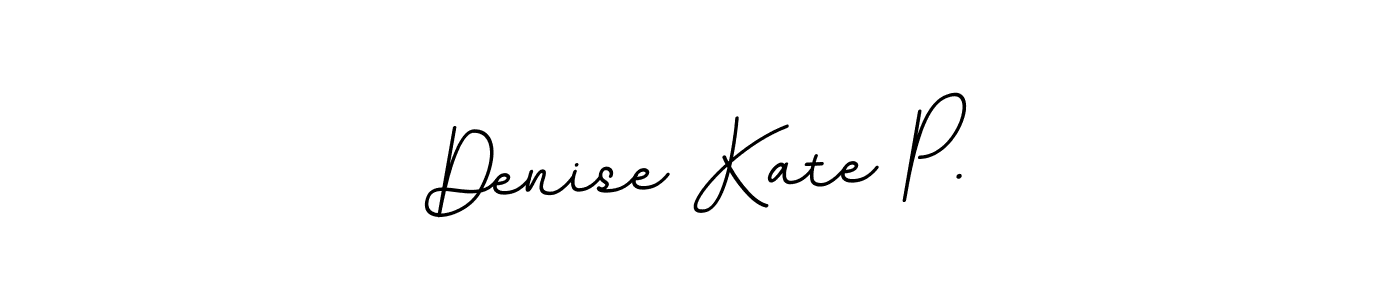 The best way (BallpointsItalic-DORy9) to make a short signature is to pick only two or three words in your name. The name Denise Kate P. include a total of six letters. For converting this name. Denise Kate P. signature style 11 images and pictures png