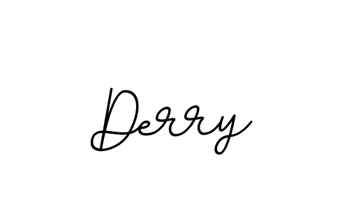 How to make Derry name signature. Use BallpointsItalic-DORy9 style for creating short signs online. This is the latest handwritten sign. Derry signature style 11 images and pictures png