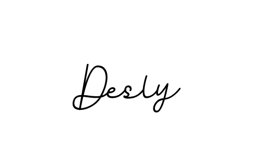 Design your own signature with our free online signature maker. With this signature software, you can create a handwritten (BallpointsItalic-DORy9) signature for name Desly. Desly signature style 11 images and pictures png