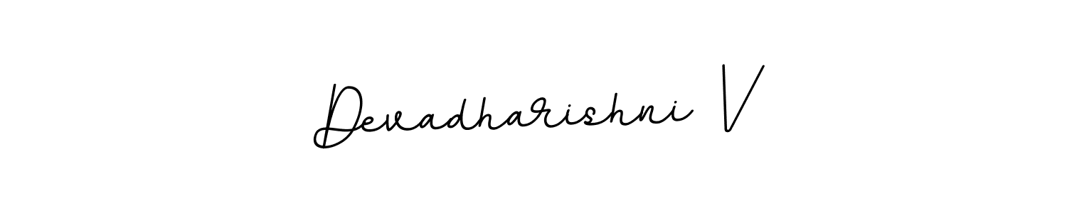 How to make Devadharishni V name signature. Use BallpointsItalic-DORy9 style for creating short signs online. This is the latest handwritten sign. Devadharishni V signature style 11 images and pictures png