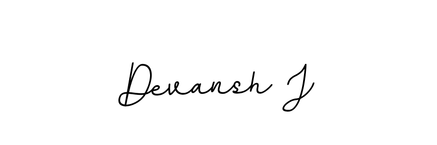 The best way (BallpointsItalic-DORy9) to make a short signature is to pick only two or three words in your name. The name Devansh J include a total of six letters. For converting this name. Devansh J signature style 11 images and pictures png