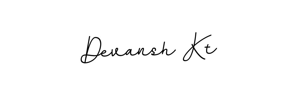 How to make Devansh Kt name signature. Use BallpointsItalic-DORy9 style for creating short signs online. This is the latest handwritten sign. Devansh Kt signature style 11 images and pictures png