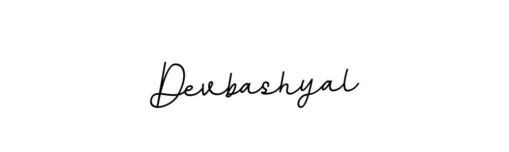 You should practise on your own different ways (BallpointsItalic-DORy9) to write your name (Devbashyal) in signature. don't let someone else do it for you. Devbashyal signature style 11 images and pictures png