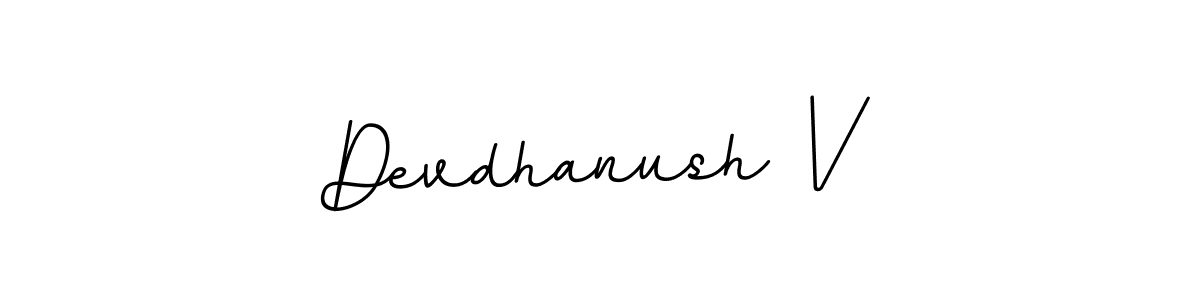Design your own signature with our free online signature maker. With this signature software, you can create a handwritten (BallpointsItalic-DORy9) signature for name Devdhanush V. Devdhanush V signature style 11 images and pictures png