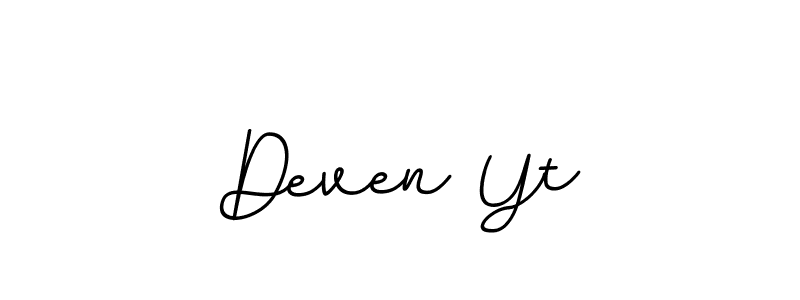How to make Deven Yt name signature. Use BallpointsItalic-DORy9 style for creating short signs online. This is the latest handwritten sign. Deven Yt signature style 11 images and pictures png