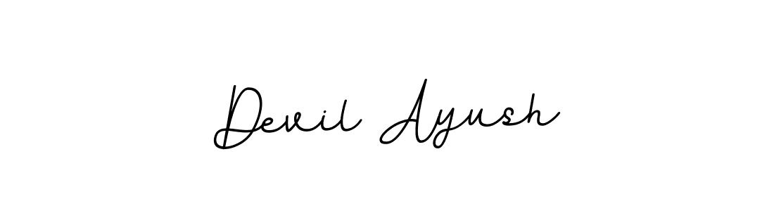 How to make Devil Ayush name signature. Use BallpointsItalic-DORy9 style for creating short signs online. This is the latest handwritten sign. Devil Ayush signature style 11 images and pictures png