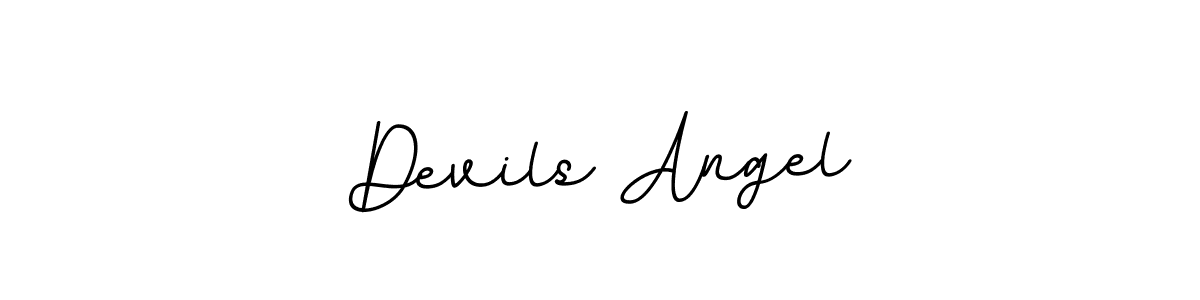 BallpointsItalic-DORy9 is a professional signature style that is perfect for those who want to add a touch of class to their signature. It is also a great choice for those who want to make their signature more unique. Get Devils Angel name to fancy signature for free. Devils Angel signature style 11 images and pictures png