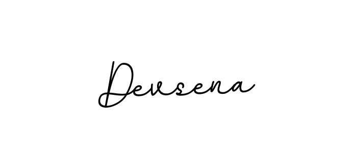 Use a signature maker to create a handwritten signature online. With this signature software, you can design (BallpointsItalic-DORy9) your own signature for name Devsena. Devsena signature style 11 images and pictures png
