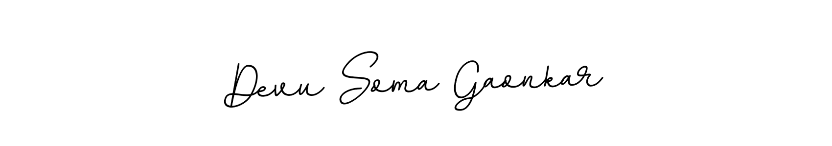 How to make Devu Soma Gaonkar name signature. Use BallpointsItalic-DORy9 style for creating short signs online. This is the latest handwritten sign. Devu Soma Gaonkar signature style 11 images and pictures png