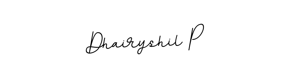 How to make Dhairyshil P name signature. Use BallpointsItalic-DORy9 style for creating short signs online. This is the latest handwritten sign. Dhairyshil P signature style 11 images and pictures png