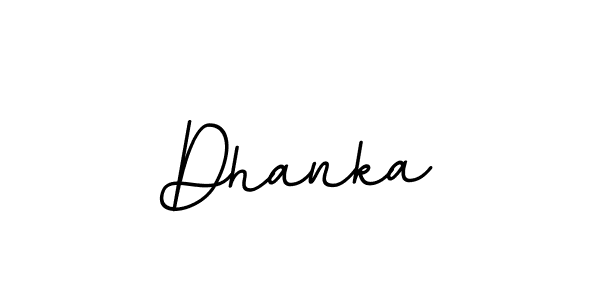 Use a signature maker to create a handwritten signature online. With this signature software, you can design (BallpointsItalic-DORy9) your own signature for name Dhanka. Dhanka signature style 11 images and pictures png