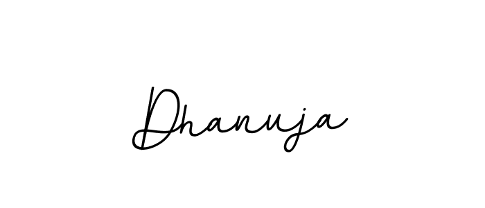 You should practise on your own different ways (BallpointsItalic-DORy9) to write your name (Dhanuja) in signature. don't let someone else do it for you. Dhanuja signature style 11 images and pictures png