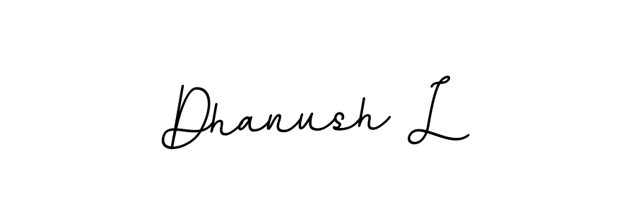 You should practise on your own different ways (BallpointsItalic-DORy9) to write your name (Dhanush L) in signature. don't let someone else do it for you. Dhanush L signature style 11 images and pictures png