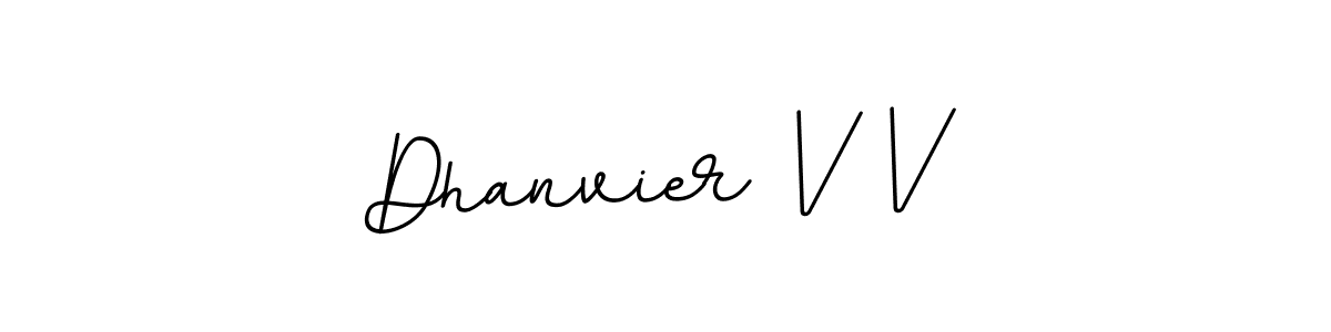 Design your own signature with our free online signature maker. With this signature software, you can create a handwritten (BallpointsItalic-DORy9) signature for name Dhanvier V V. Dhanvier V V signature style 11 images and pictures png