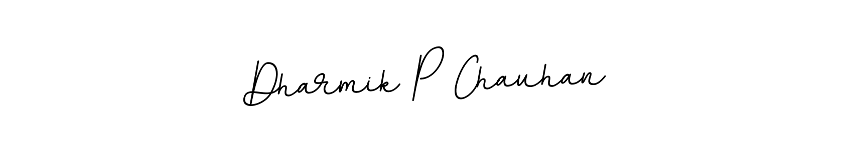 Make a beautiful signature design for name Dharmik P Chauhan. With this signature (BallpointsItalic-DORy9) style, you can create a handwritten signature for free. Dharmik P Chauhan signature style 11 images and pictures png