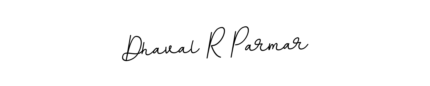 How to make Dhaval R Parmar name signature. Use BallpointsItalic-DORy9 style for creating short signs online. This is the latest handwritten sign. Dhaval R Parmar signature style 11 images and pictures png