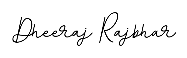 A dynamic signature style for Dheeraj Rajbhar using BallpointsItalic-DORy9 script. Designed to look authentic, handwritten, and professional. Dheeraj Rajbhar signature style 11 images and pictures png