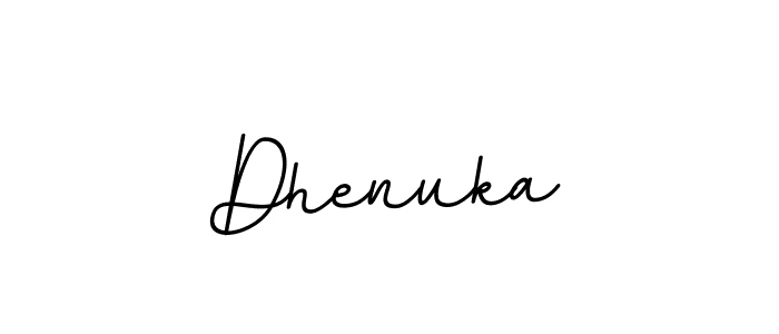 Make a beautiful signature design for name Dhenuka. With this signature (BallpointsItalic-DORy9) style, you can create a handwritten signature for free. Dhenuka signature style 11 images and pictures png