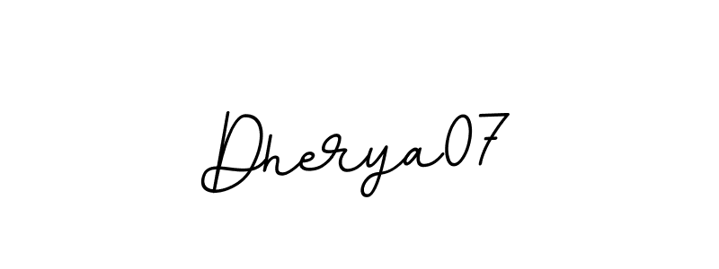 How to make Dherya07 name signature. Use BallpointsItalic-DORy9 style for creating short signs online. This is the latest handwritten sign. Dherya07 signature style 11 images and pictures png