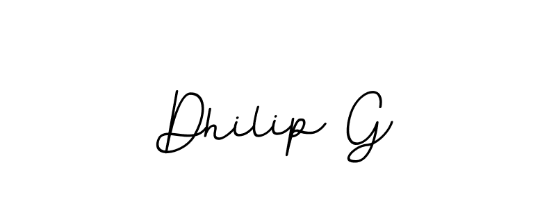 Design your own signature with our free online signature maker. With this signature software, you can create a handwritten (BallpointsItalic-DORy9) signature for name Dhilip G. Dhilip G signature style 11 images and pictures png