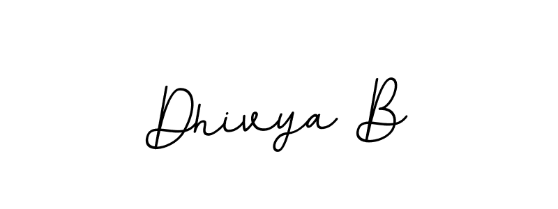 Use a signature maker to create a handwritten signature online. With this signature software, you can design (BallpointsItalic-DORy9) your own signature for name Dhivya B. Dhivya B signature style 11 images and pictures png