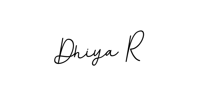 This is the best signature style for the Dhiya R name. Also you like these signature font (BallpointsItalic-DORy9). Mix name signature. Dhiya R signature style 11 images and pictures png