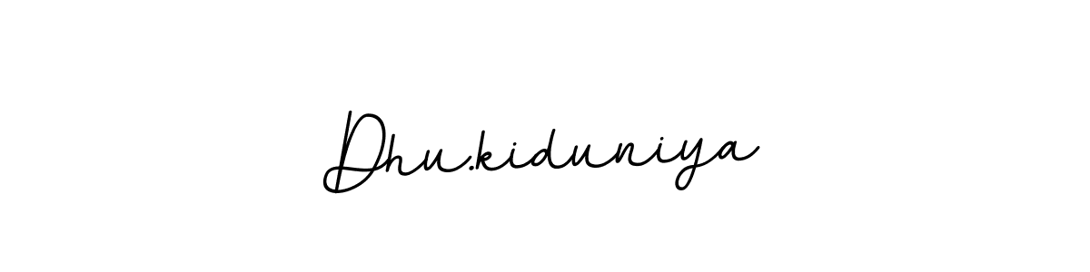 The best way (BallpointsItalic-DORy9) to make a short signature is to pick only two or three words in your name. The name Dhu.kiduniya include a total of six letters. For converting this name. Dhu.kiduniya signature style 11 images and pictures png