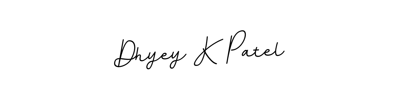 Make a beautiful signature design for name Dhyey K Patel. With this signature (BallpointsItalic-DORy9) style, you can create a handwritten signature for free. Dhyey K Patel signature style 11 images and pictures png