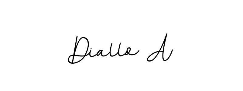 How to make Diallo A name signature. Use BallpointsItalic-DORy9 style for creating short signs online. This is the latest handwritten sign. Diallo A signature style 11 images and pictures png