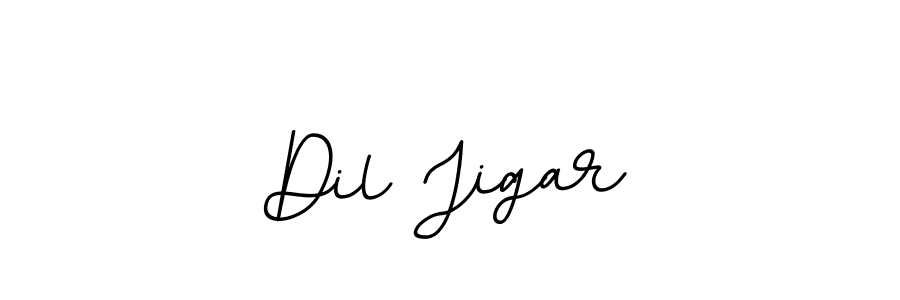 How to make Dil Jigar name signature. Use BallpointsItalic-DORy9 style for creating short signs online. This is the latest handwritten sign. Dil Jigar signature style 11 images and pictures png