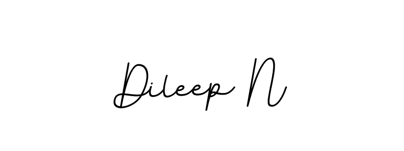 How to make Dileep N name signature. Use BallpointsItalic-DORy9 style for creating short signs online. This is the latest handwritten sign. Dileep N signature style 11 images and pictures png