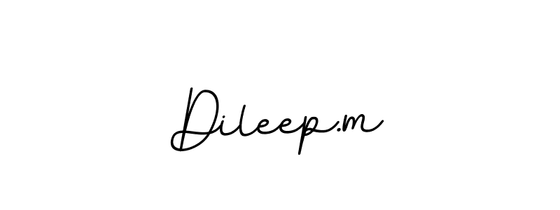 The best way (BallpointsItalic-DORy9) to make a short signature is to pick only two or three words in your name. The name Dileep.m include a total of six letters. For converting this name. Dileep.m signature style 11 images and pictures png