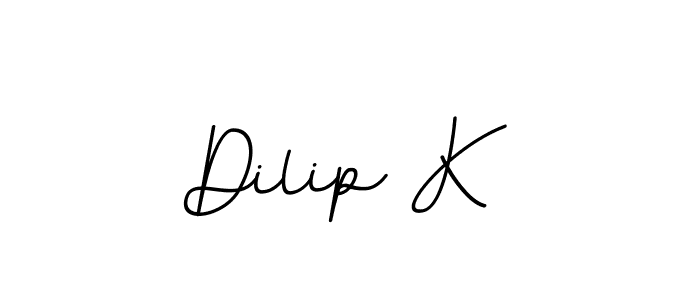 The best way (BallpointsItalic-DORy9) to make a short signature is to pick only two or three words in your name. The name Dilip K include a total of six letters. For converting this name. Dilip K signature style 11 images and pictures png