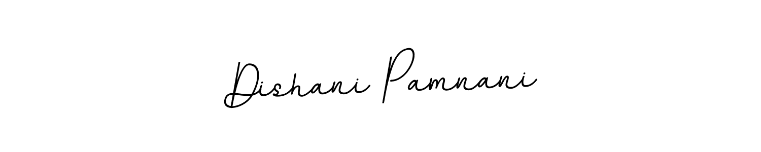 This is the best signature style for the Dishani Pamnani name. Also you like these signature font (BallpointsItalic-DORy9). Mix name signature. Dishani Pamnani signature style 11 images and pictures png