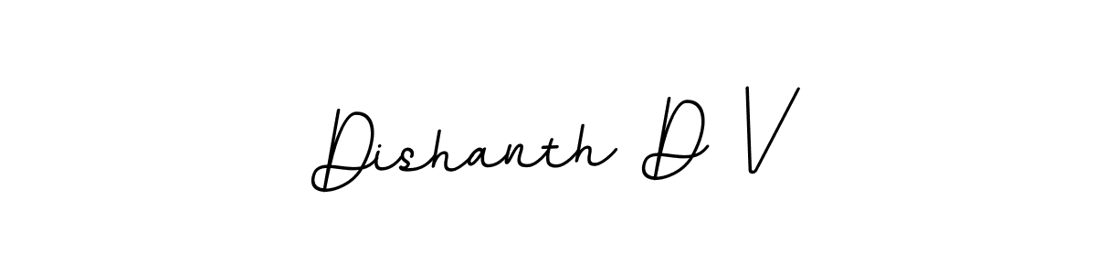 The best way (BallpointsItalic-DORy9) to make a short signature is to pick only two or three words in your name. The name Dishanth D V include a total of six letters. For converting this name. Dishanth D V signature style 11 images and pictures png