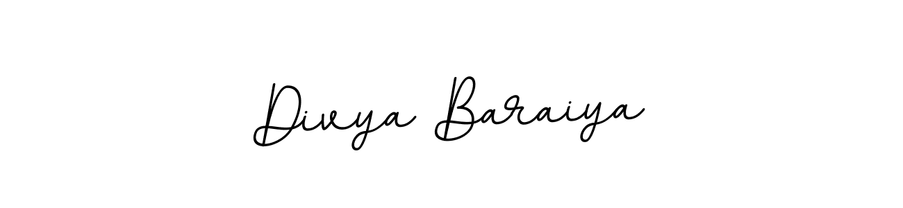Create a beautiful signature design for name Divya Baraiya. With this signature (BallpointsItalic-DORy9) fonts, you can make a handwritten signature for free. Divya Baraiya signature style 11 images and pictures png